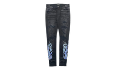 Bandana Flame Patch Jeans Aged "Black Multi" PS22MDS192 028