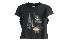 Paris Tourist Front Sleeve Baby T-Shirt WMNS "Black" WE76TR554B BLAC