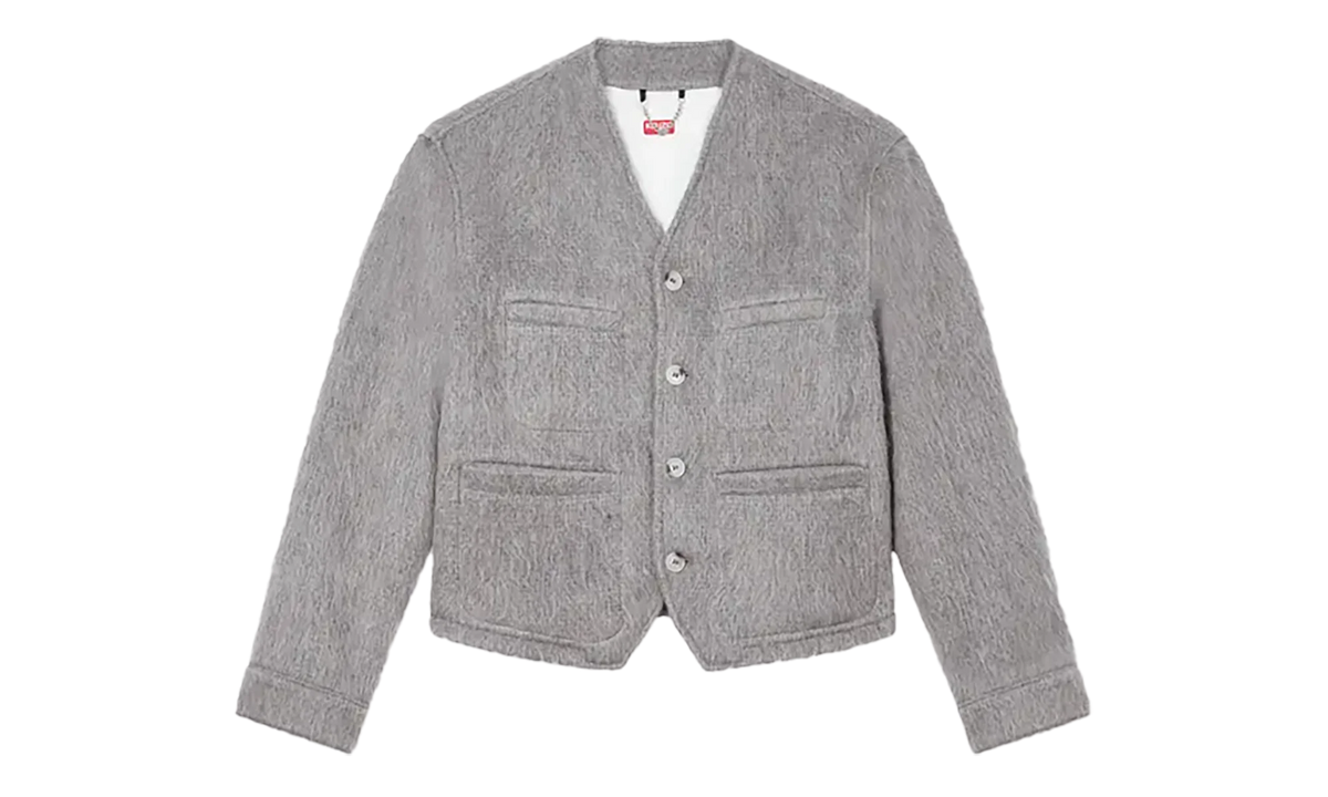 Hairy Collarless Jacket "Pale Grey" FF65VE1169PE93