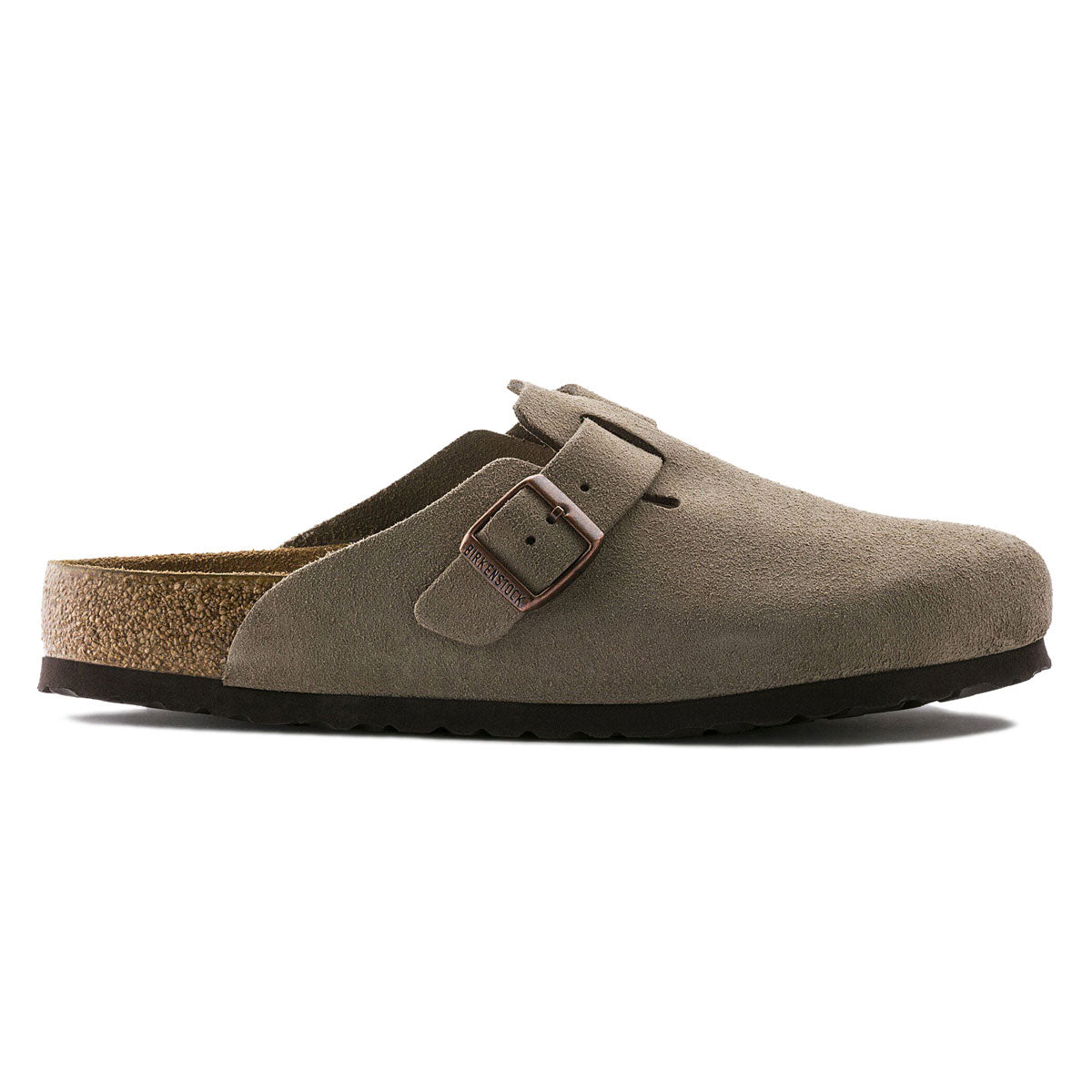 Birkenstock Womens Boston Soft Footbed Sandals - Taupe Suede