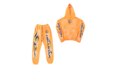 Fire Hoodie with Closed Elastic Bottom Sweatpants (Full set) "Orange" HSR134