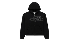 Rhinestone Script Zip Hoodie "Black" SP5der351
