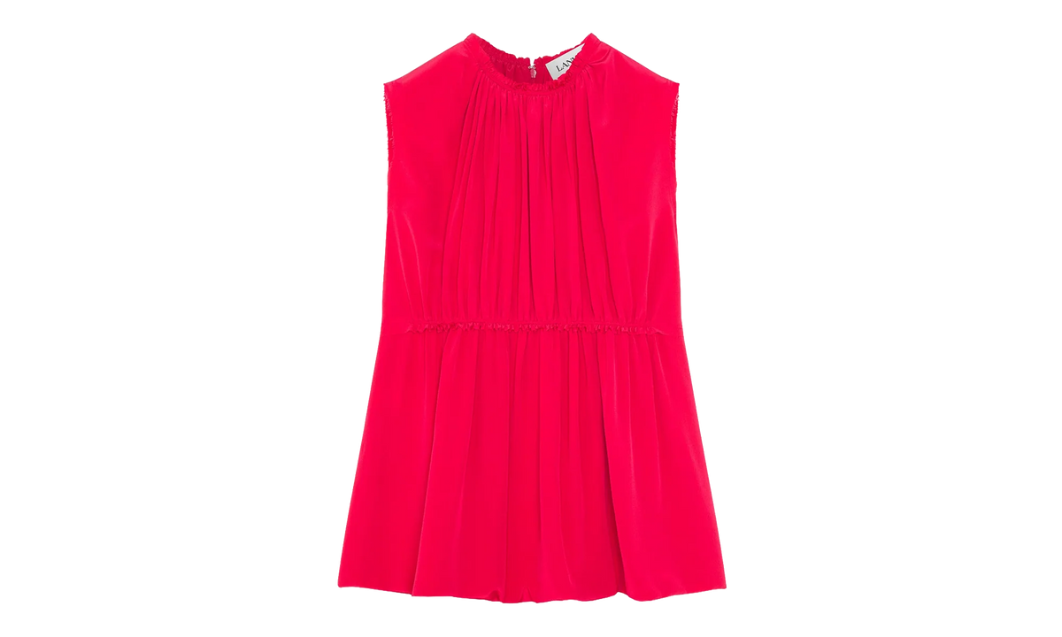 SILK SLEEVELESS WAISTED TOP "Red" RW TO0016 5735 A23 594