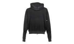 Elliott Distressed Logo Zip Up Hooded Sweatshirt "Washed Black" SS25HO005 WBLK