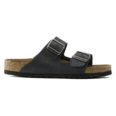 Birkenstock Arizona Soft Footbed Sandals - Black Oilded Leather