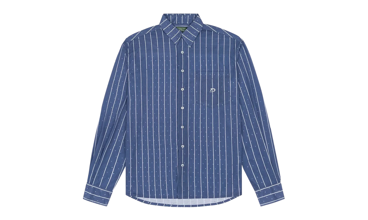 Coach Oxford Mesh Button Up Shirt "Blue" DT597