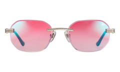 Hustler Rimless Drill Mount 24KT "White Gold / Candy Pink Multiflash" DMHU2 0055 45D2