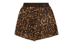 Printed Leopard Fleece Shorts "Brown" MKSS03 242