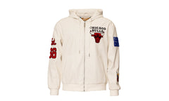Chicago Bulls 1966 Lightweight Vegan Zip-Up Hooded Jacket "White" NBA 147WHTDE BULLS