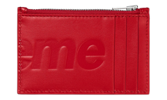 Leather Zip Card Holder "SS25 - Red" SU27207