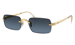 A$AP Rocky x Ray-Ban Rimless Square Glasses "Polished Arista Gold - Blue Gradient Dark Grey" 0RB3928 001/S2