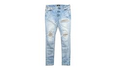 MX1 Grey Suede Patch Jeans "Clay Indigo" AMGSPJCI