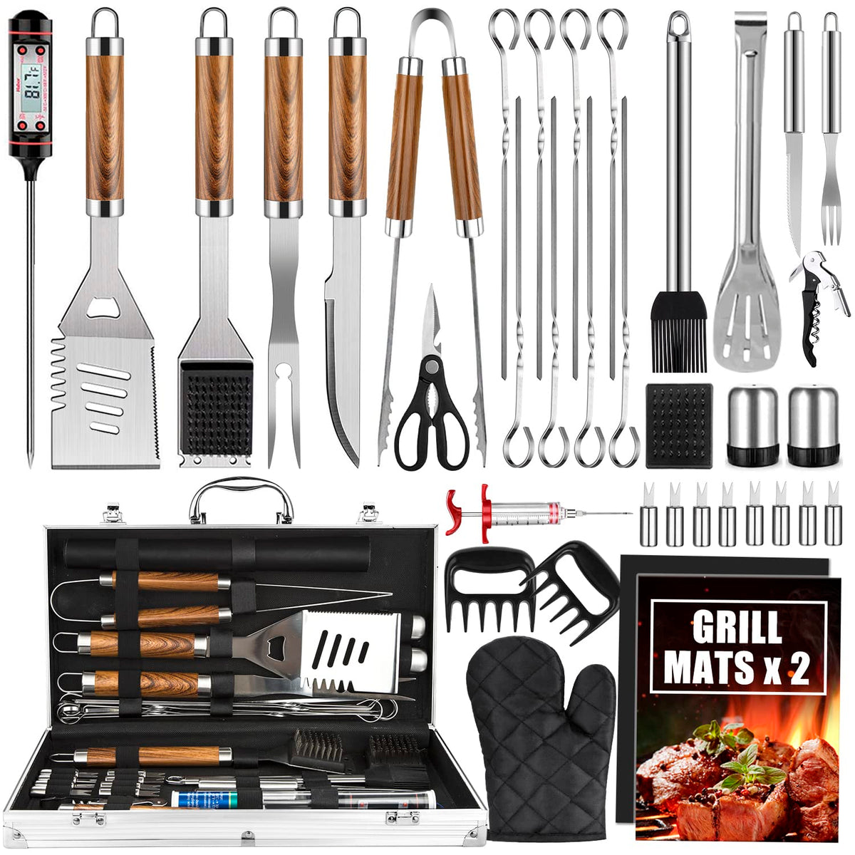 38-Piece Premium BBQ Grill Tool Set with Aluminum Storage Case 🔥
