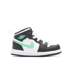 Air Jordan 1 Mid (TD) - White/Green Glow/Black