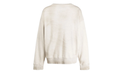 Distressed Teddy Bear Logo Crewneck Sweatshirt "Cream Multi" J10PO513 WHITE