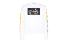Caravaggio Print Slim Fit Sweatshirt "Saint Jerome Writing - White / Yellow" OMBA025F21FLE0090184