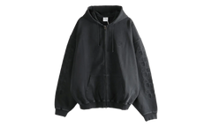 Embroidered Biker Cross Sleeves Zip Up Hoodie "Black" ME76ZU169B BLAC
