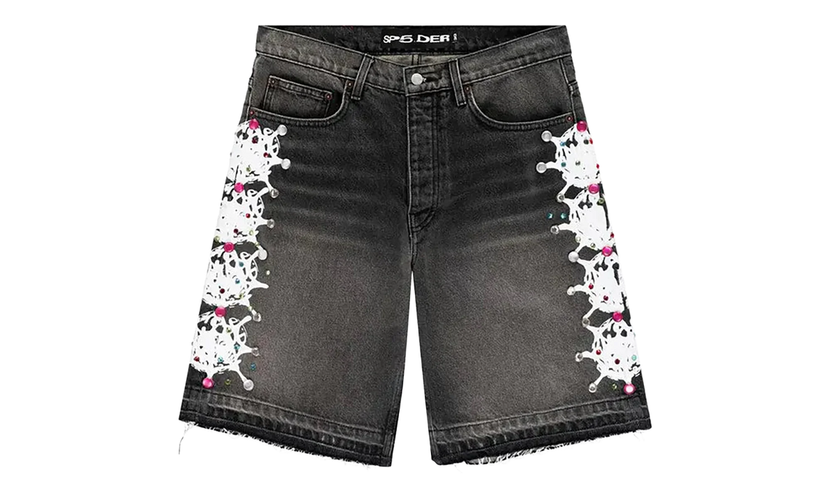 WEB STONE DENIM SHORTS "Black Wash" SP5der96