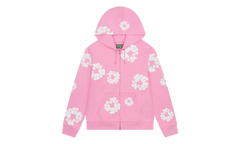 The Cotton Wreath Zip Hooded Sweatshirt "Pink" DT330
