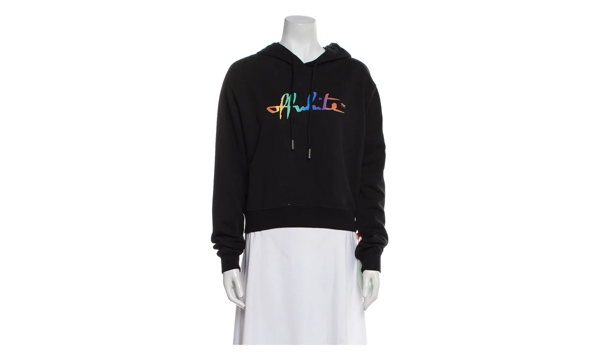 Rainbow Cropped Hoodie "Black / Multicolor" OWBB016R21JER0021084