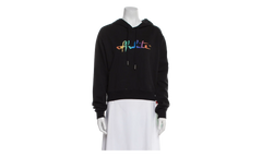 Rainbow Cropped Hoodie "Black / Multicolor" OWBB016R21JER0021084