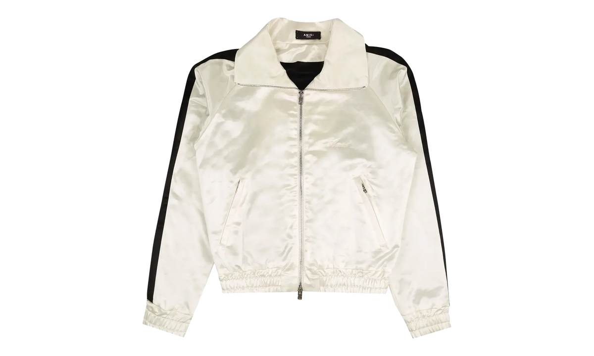 Full Zip Satin Track Jacket "White" MJT001 111 WHIT