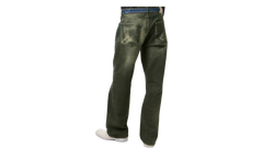 Digital Aurora Print Third Cut Jeans "Black" M2265TD