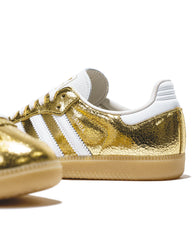 Adidas Women Samba OG Gold Metallic Cracked Leather KI5719