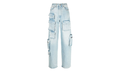 Bleach Multi-Pocket Cargo Jeans WMNS "Light Blue" OWYB012F22DEN0014000