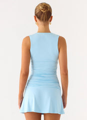 Cherry Sky Mini Dress - Blue