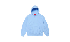 SATIN APPLIQUÉ HOODED SWEATSHIRT "FW24 - Light Blue" SU528