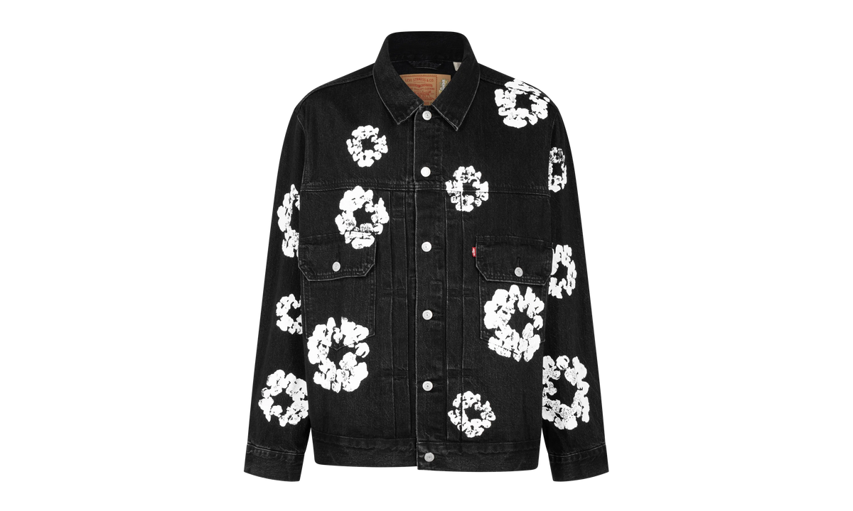 The Cotton Wreath Denim Jacket "Black" DT15