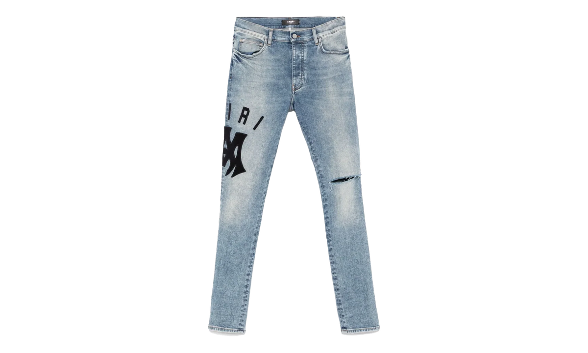 Suede Applique Logo Jeans "True Indigo Black" AMDNSY10970 766