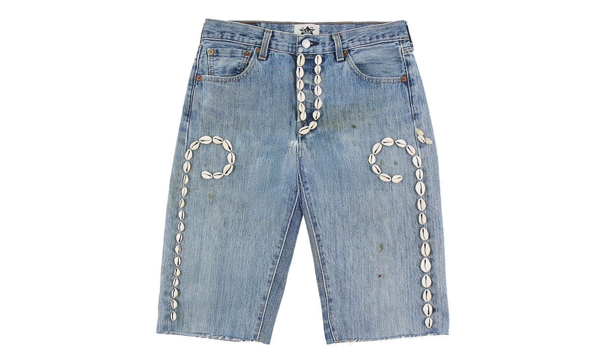 Cowrie Shell Denim Shorts "Medium Wash" BAR17