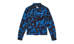 BLACK/BLUE LETTERS SCREEN PRINT TRUCKER "Black" P024 BBSP123