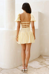 Curious Girl Mini Dress Yellow