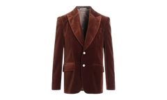 Velvet Suit Jacket "Brown" PMEN024F22FAB0016060