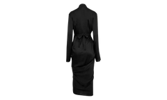 Charmeuse Wrap Dress WMNS "Black" RP02E4560 SCH 09