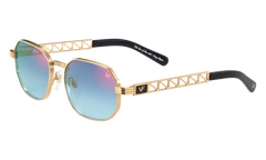 Hustler Jacques Cartier Edition 24KT "Yellow Gold / Royal Blue Two-Tone Multi Flash" JCHU2 0005 11C3
