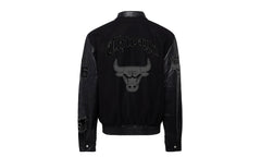 Chicago Bulls Wool & Leather Old English Varsity Jacket "Black" NBA CHI BUL 101