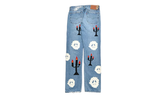 Levi's 501 Virgil Abloh Printed Jeans "Message in a Tear - Indigo" DT306