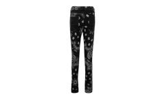 Black Cotton Flocked Bandana Skinny Jeans "Black" MDS050023