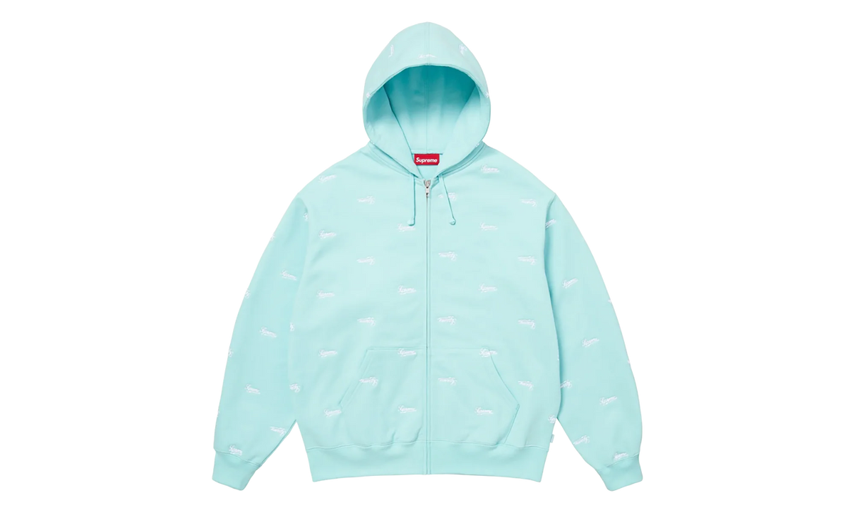 Repeat Script Zip Up Hoodie "FW25 - Aqua" SU27084