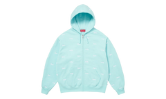 Repeat Script Zip Up Hoodie "FW25 - Aqua" SU27084