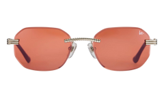 Hustler Rimless Drill Mount 24KT "White Gold / Blood Orange" DMHU2 0048 44C5
