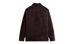 Ladder Stitch Suede Boxy Collared Overshirt "Brown" khm032333 244