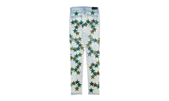 Leather Star Patch Jeans "Chemist - Light Indigo Green Multi" SS22MDS022 485