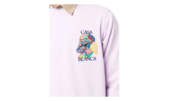 Masao San Embroidered Crewneck Sweatshirt "Lilac" MS22 JTP 001 LILAC