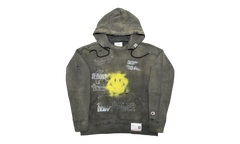 Distressed Smiley Face Hoodie "Black" A09HD551 BLACK