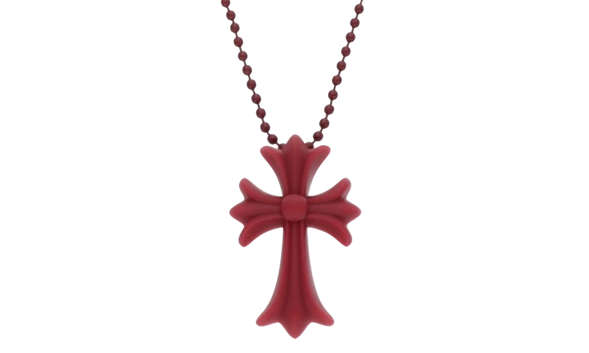 Silicrone Cross Necklace "Red Wine" CHRM0656